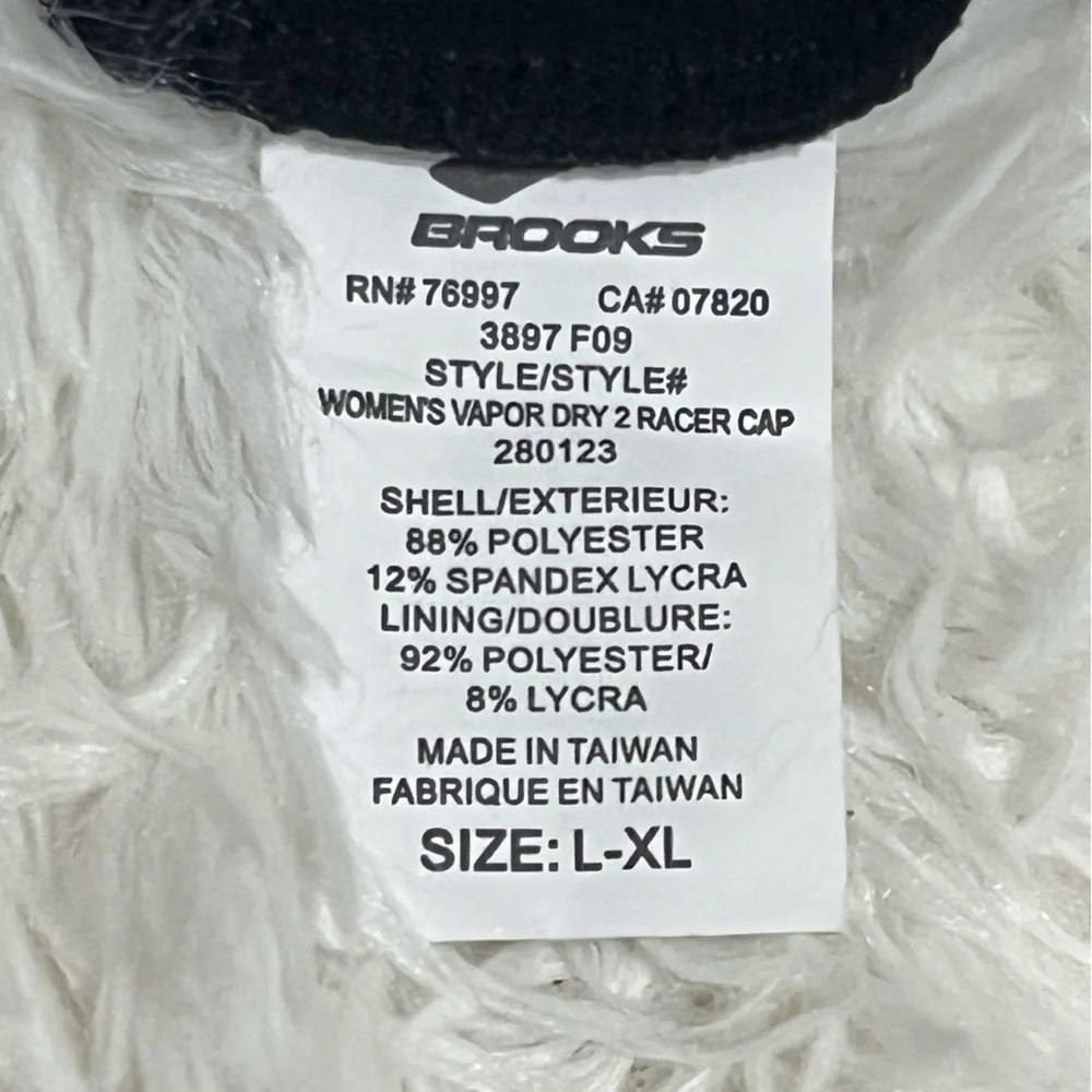 Brooks Women’s Vapor Dry 2 Racer Running Cap Hat Black Neon Yellow L/XL NWT